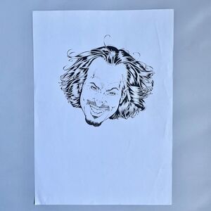 Al Rio Original Art Inked Drawing 8.5x11 on Paper - Artist Character